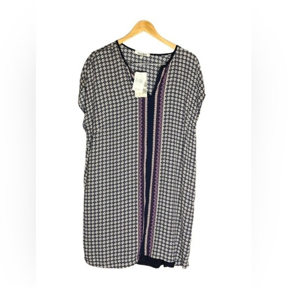 NWT BLACK RAINN | Indigo Blue Tribal Print Shift Dress, size XL